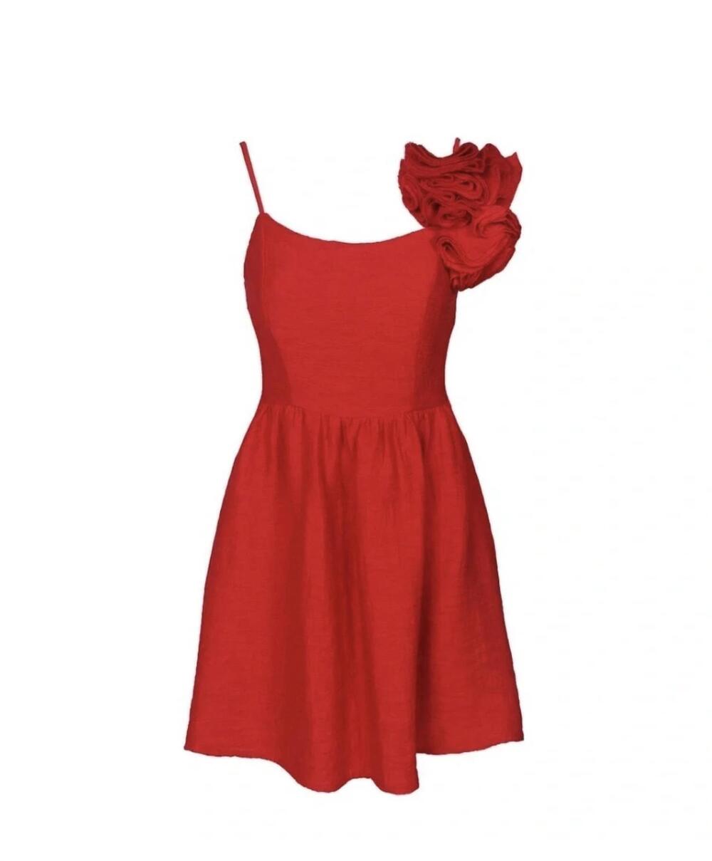 NEW LENA women's roses dress in red